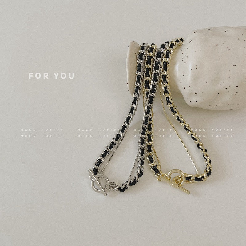 Leather Retro Simple Temperamental Clavicle Chain Necklaces