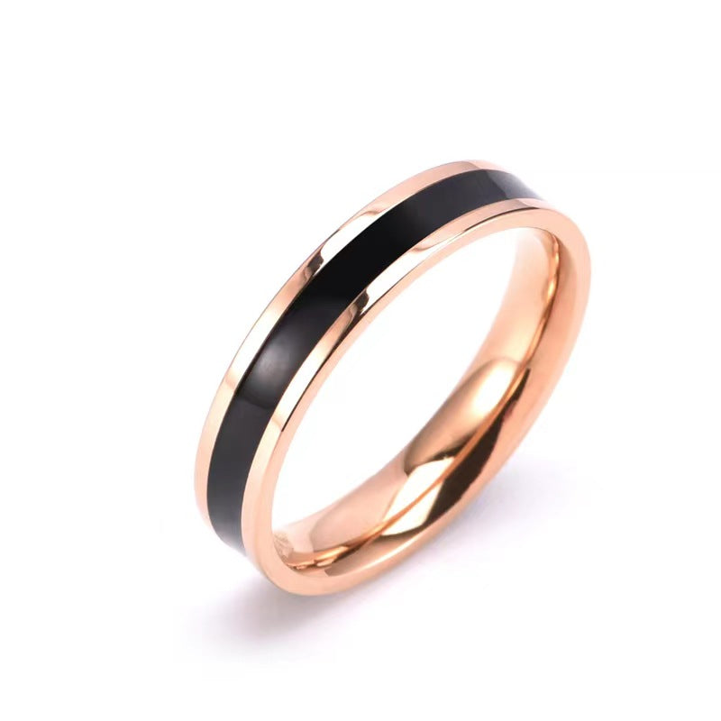 Epoxy Black White Lovers Female Fashion Personalized Design Rings