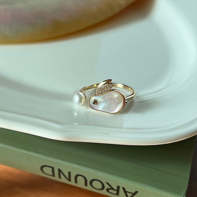 Bunny Pearl Trendy Hepburn Style Female Design Rings