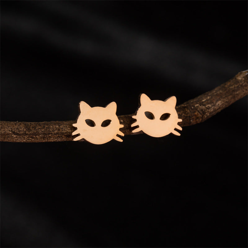 Stainless Steel Cute Simple Cartoon Animal Earrings
