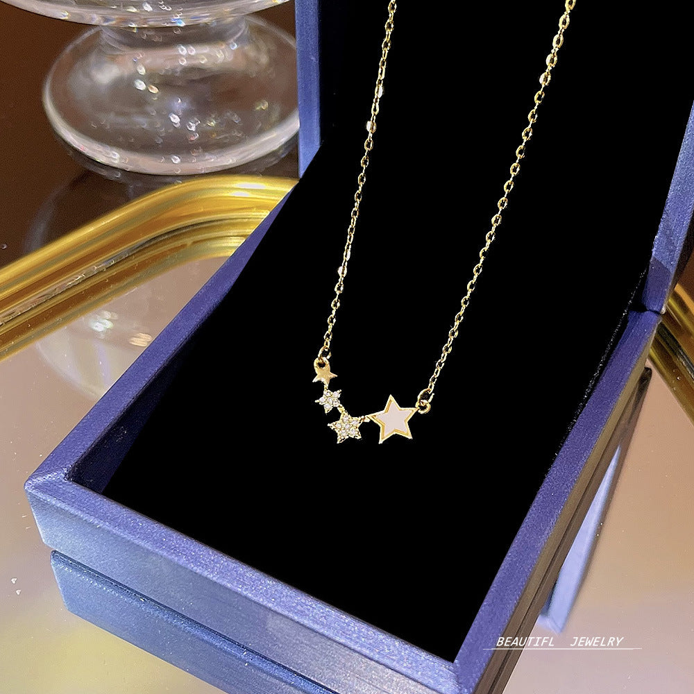 Women's Bow Zircon Clavicle Chain Titanium Steel Necklaces