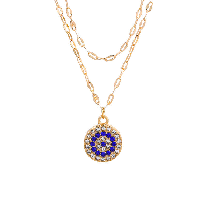 Women's Crystal Gold-plated Devil's Eye Fashion Personality Alloy Necklaces