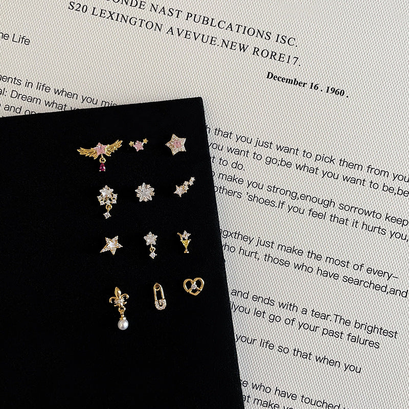 Bone Zircon Metal Cochlear Female Simple Earrings