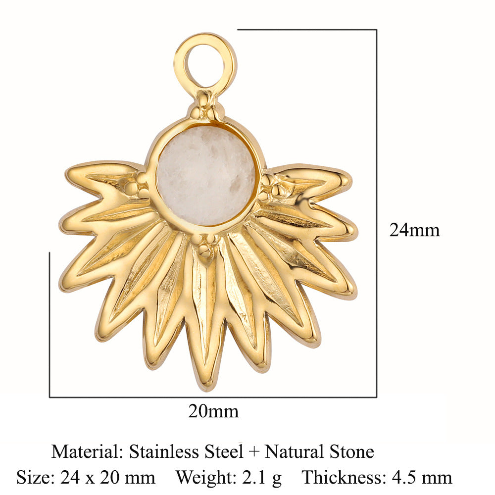 Bohemian Natural Stone Titanium Steel Jewelry Pendants