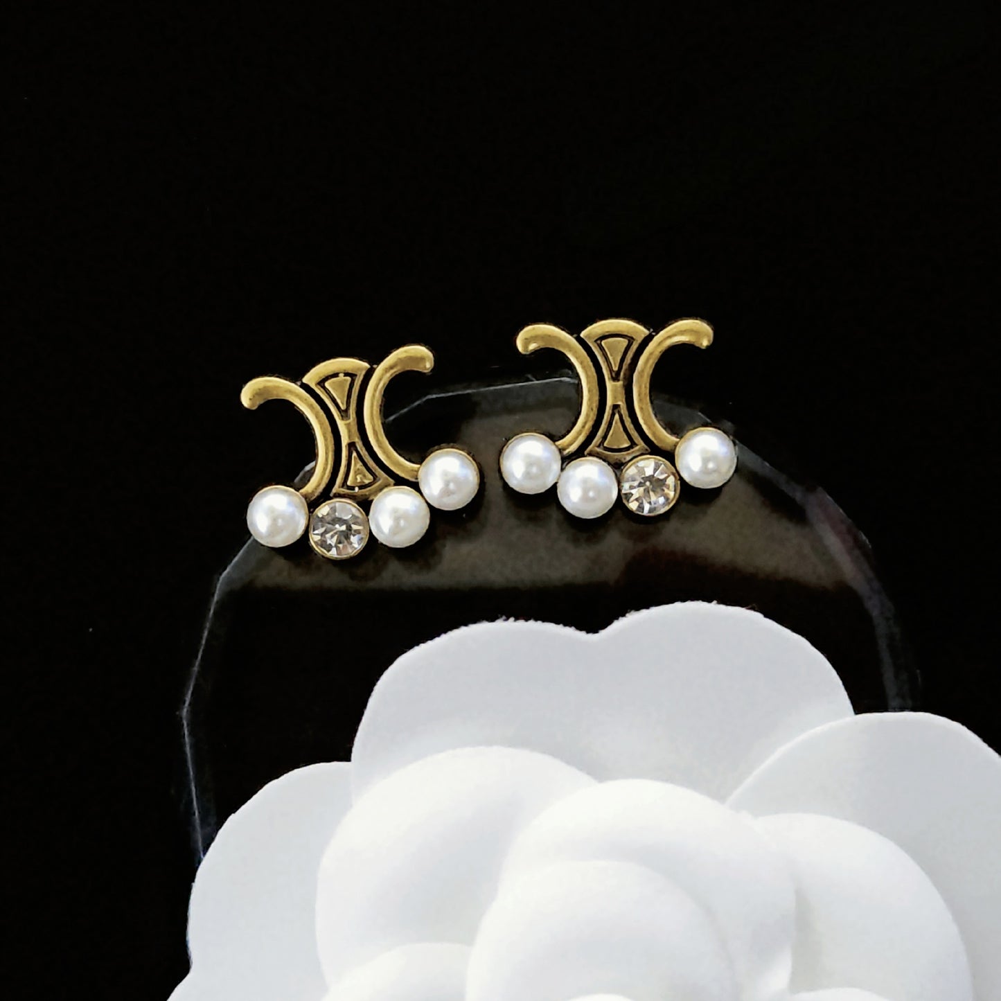 Women's & Men's Quality Collection Trending Rhinestone Letters Sier Earrings