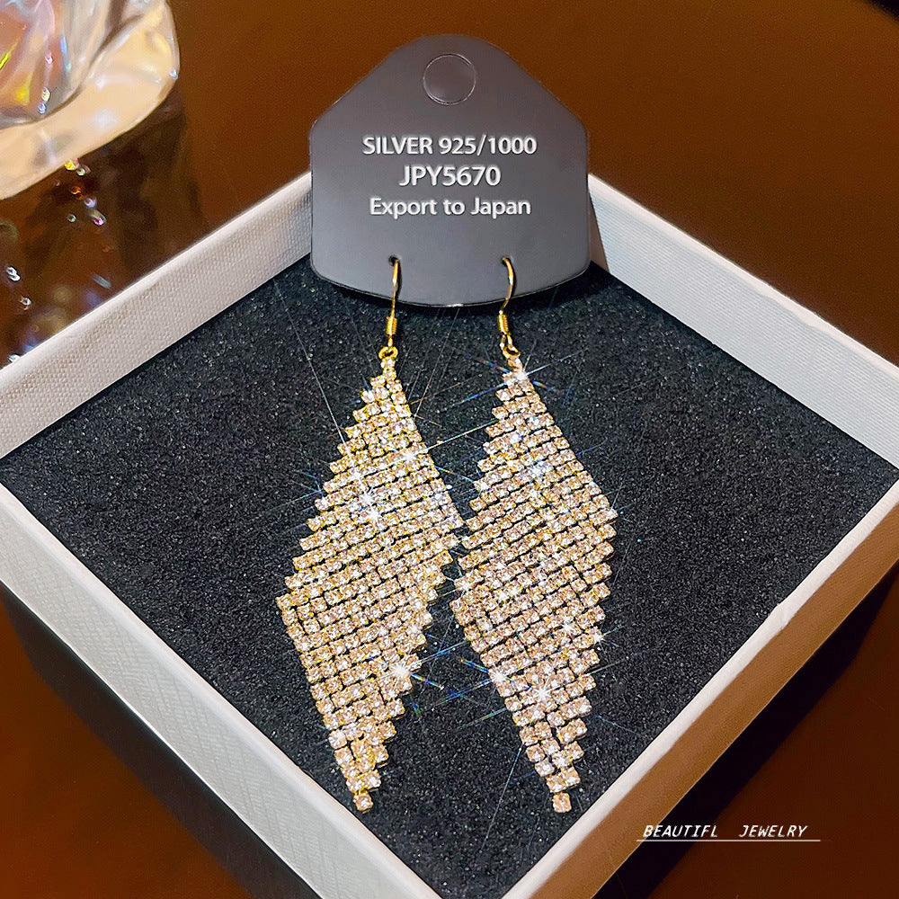 Women's Zircon Tassel High-grade Light Luxury Delicate Earrings
