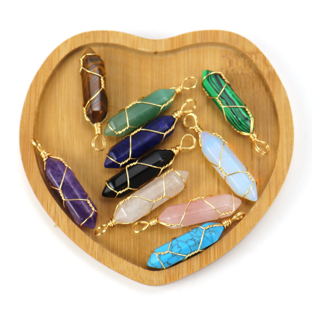 Handmade Winding Natural Stone Crystal Agate Necklaces