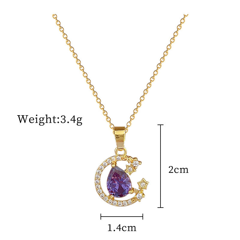 Steel Light Luxury Full Diamond Design Temperament Necklaces