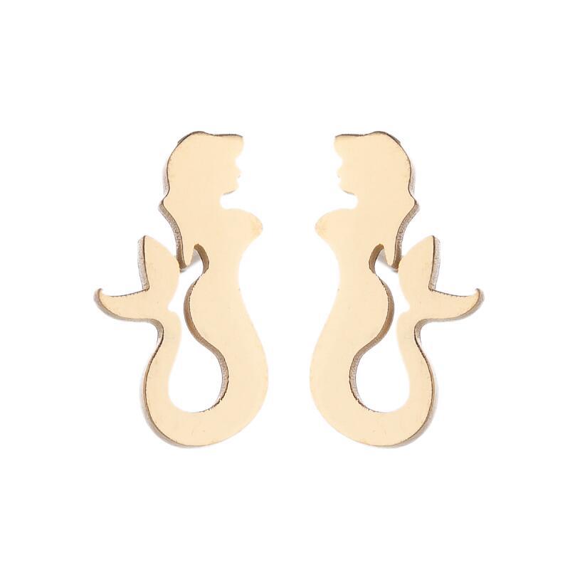 Summer Small Ear Fashion Mermaid Bone Earrings