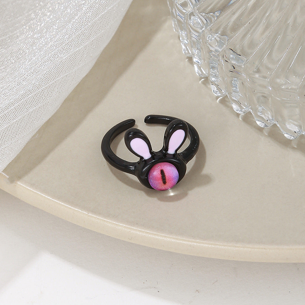 One-eyed Little Monster Niche Design Cartoon Sweet Cool Rings