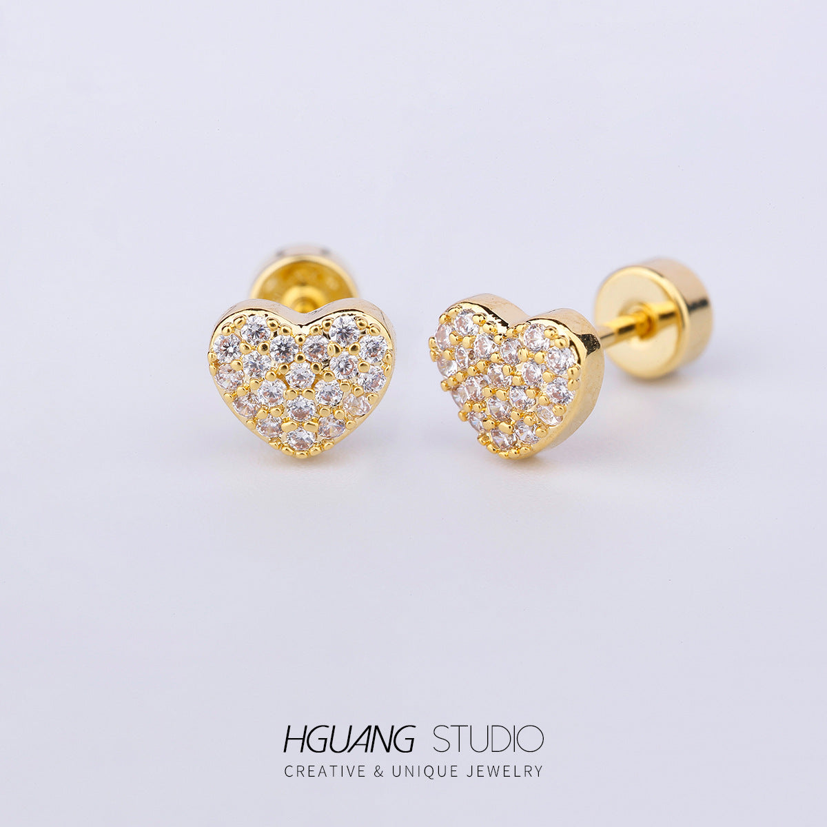 Micro Inlaid Zirconium Ear Bone Creative Heart Earrings