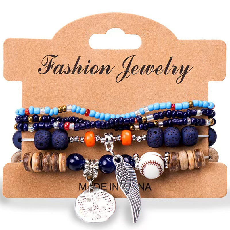 Bohemian Beads Wings Tower Elastic String Ethnic Bracelets