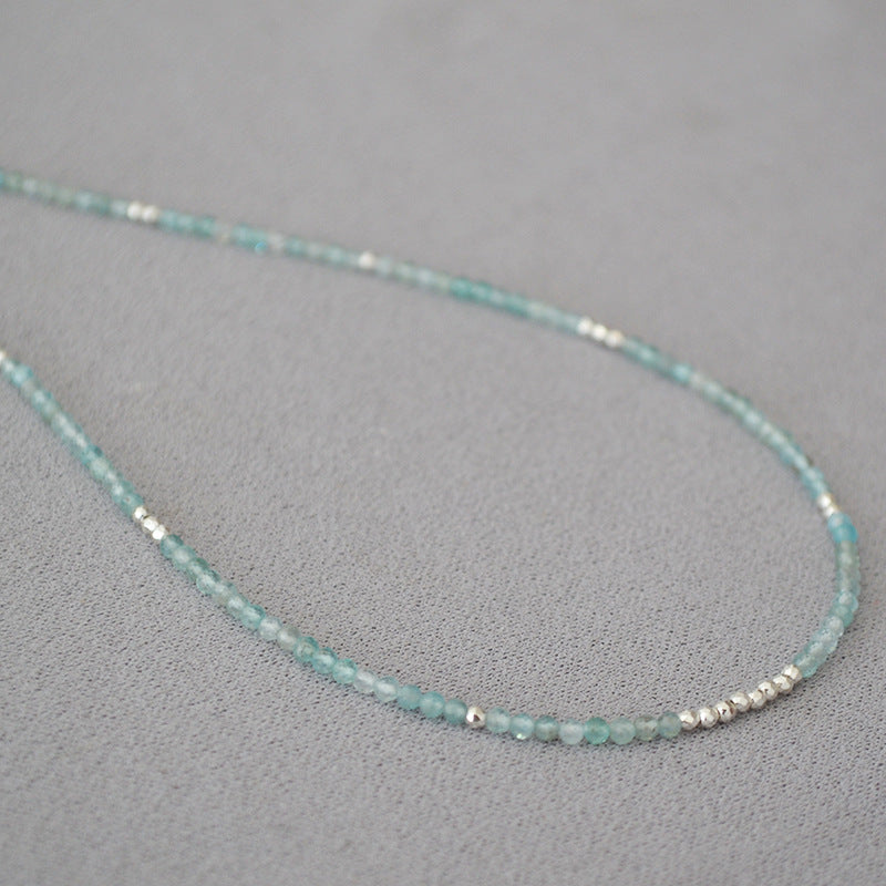 Fresh Elegant Minority Simple Aquamarine Real Necklaces