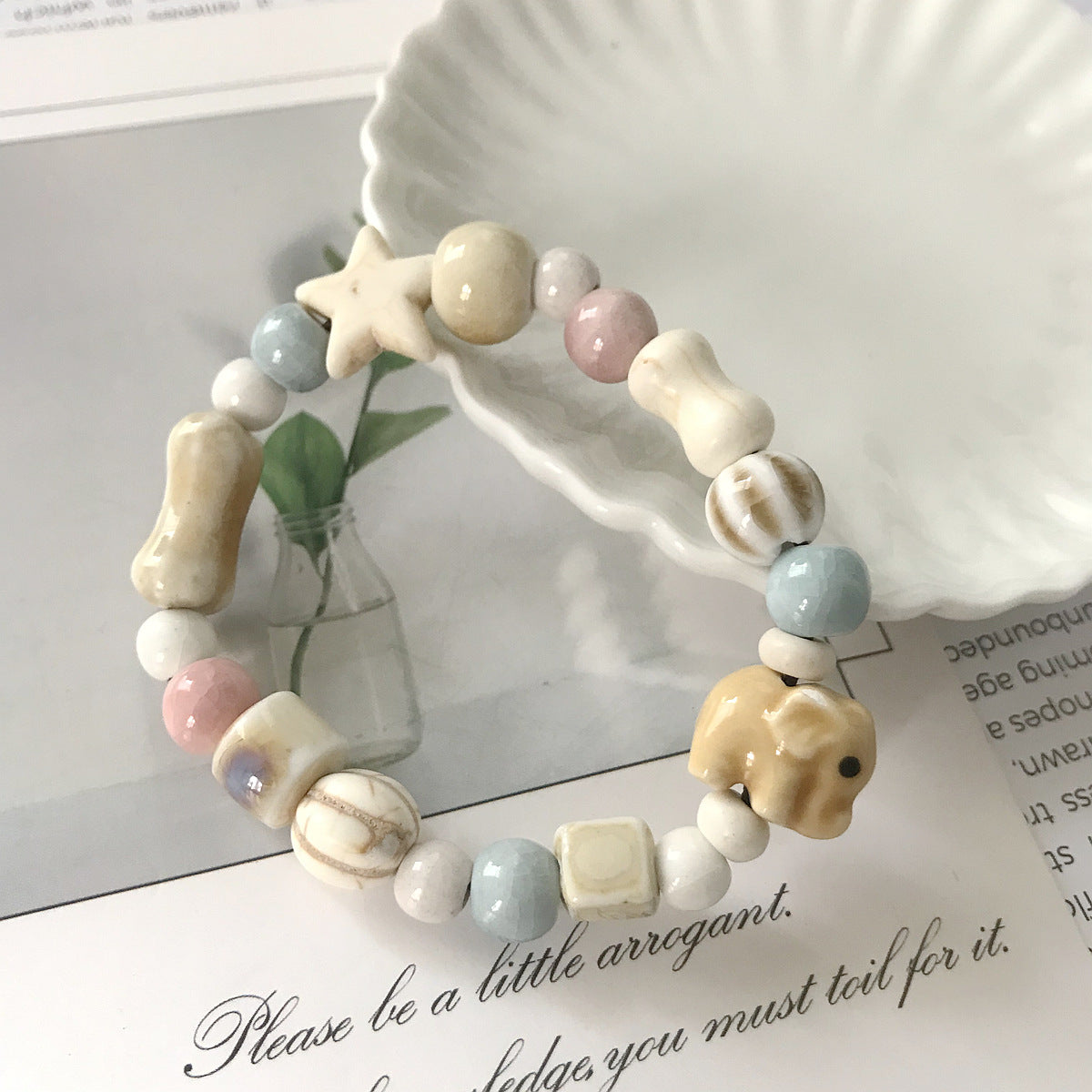 Ceramic Ornament Sweet Elephant Series Artistic High Bracelets