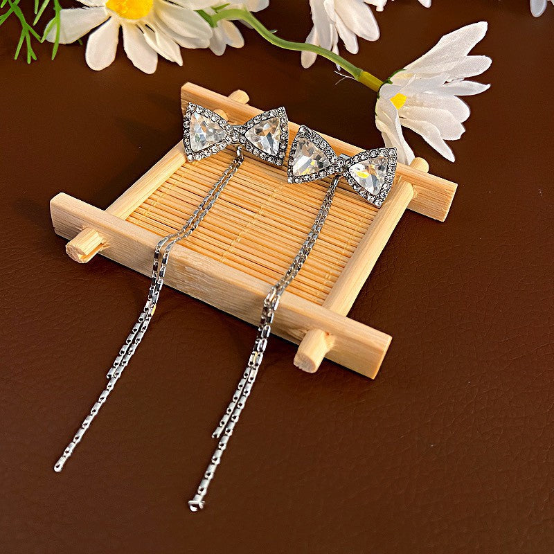 Fashion Zirconia Micro Inlaid Zircon Long Earrings