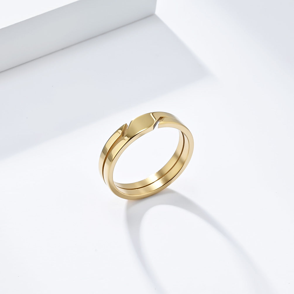 Women's & Men's Unisex Style Air Leakage Titanium Steel Niche Personality Rings