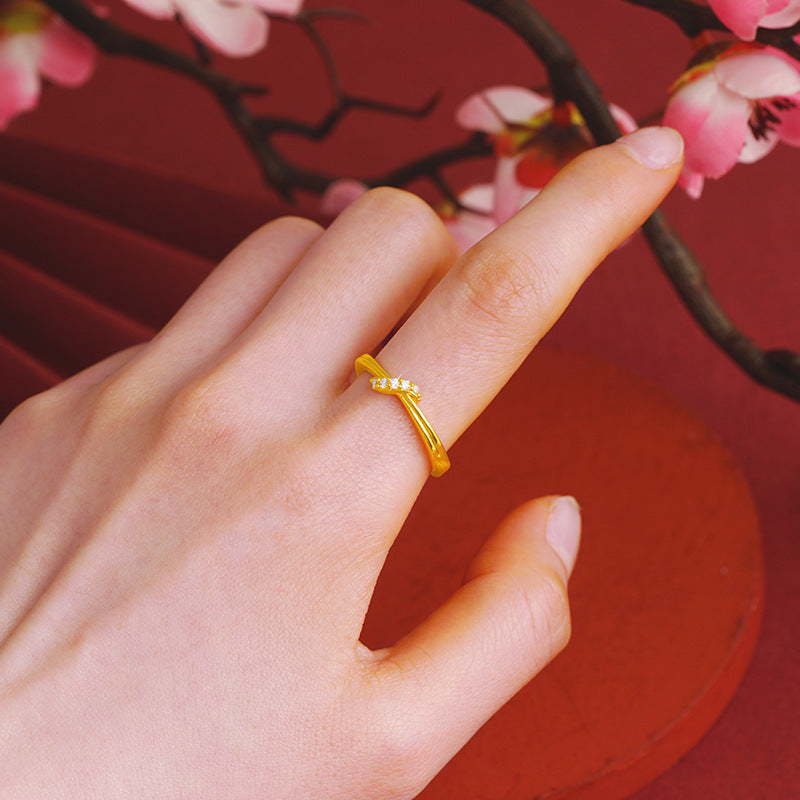 Women's Sense Niche Advanced Open Mouth Personality Copper Rings