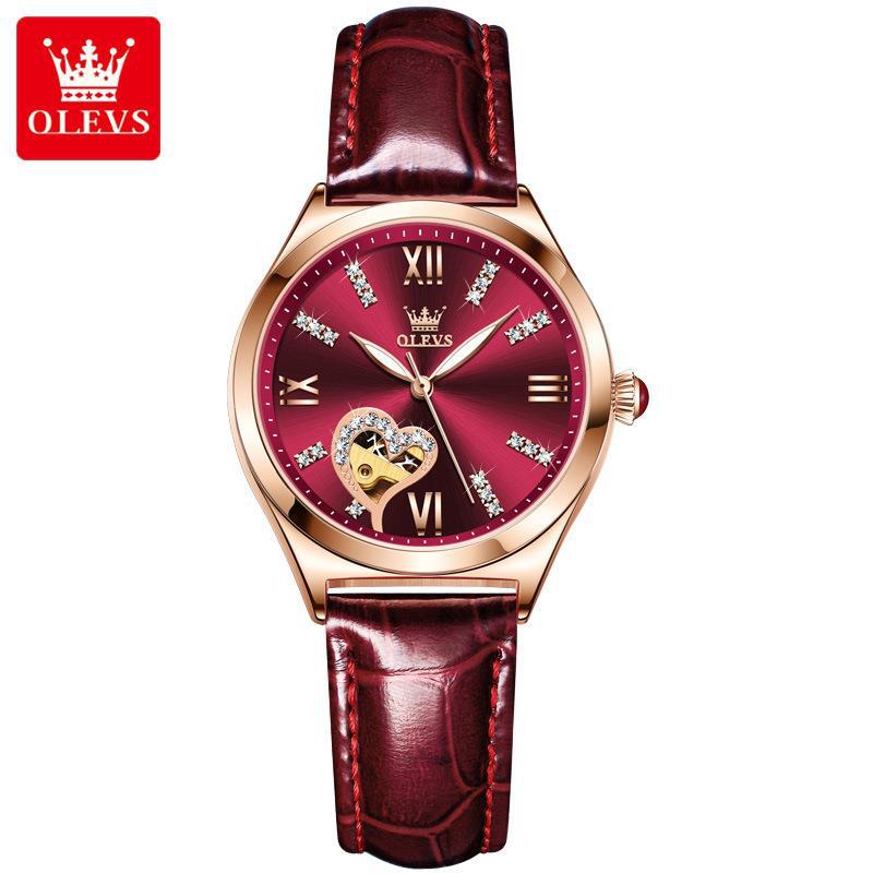 Women's Watch Automatic Quick Hand Leather Waterproof Mechanical Watches