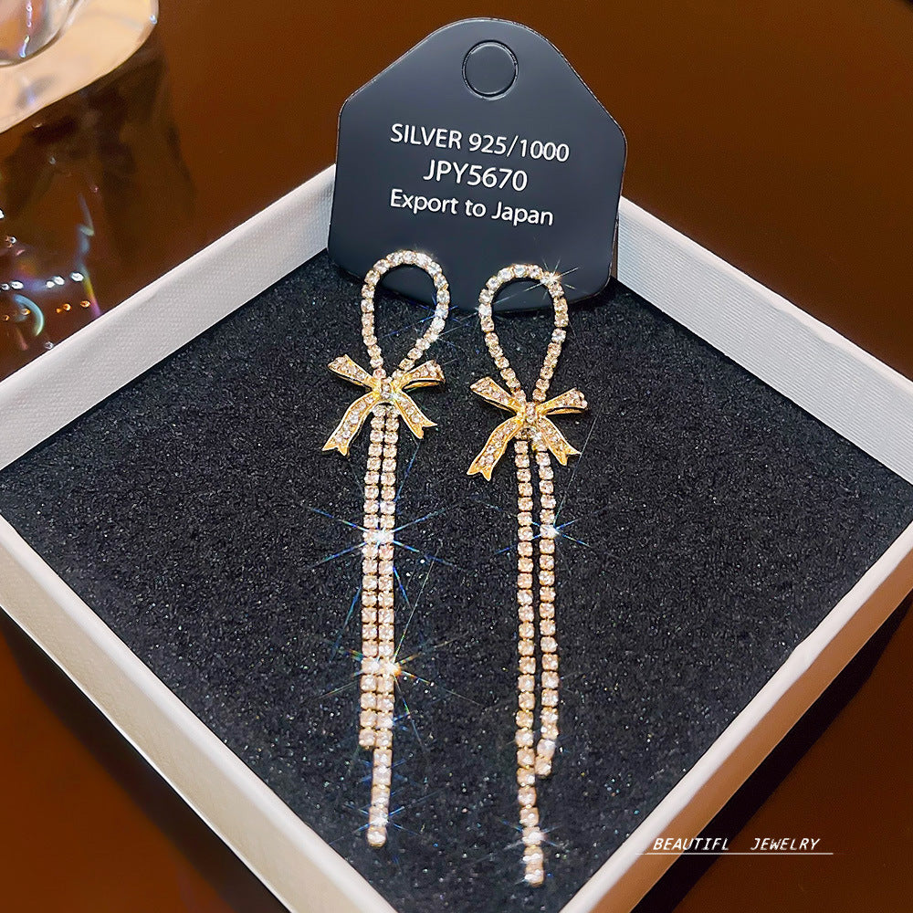 Women's Zircon Tassel High-grade Light Luxury Delicate Earrings