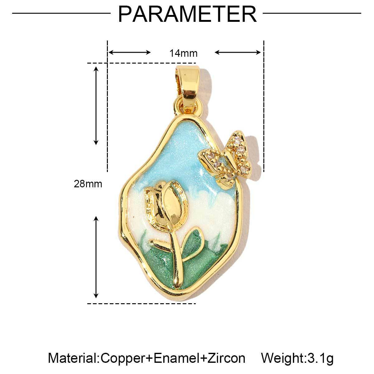 Pearl Gold Copper Zircon Jardin Monet Pendants