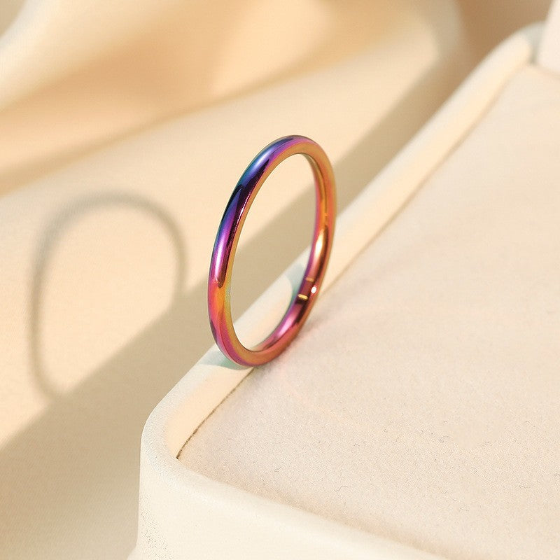 Steel Simple Very Fine Color Glossy Rings