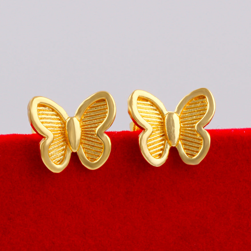 Women's Vietnam Placer Gold Simple Flower Simulation Rings