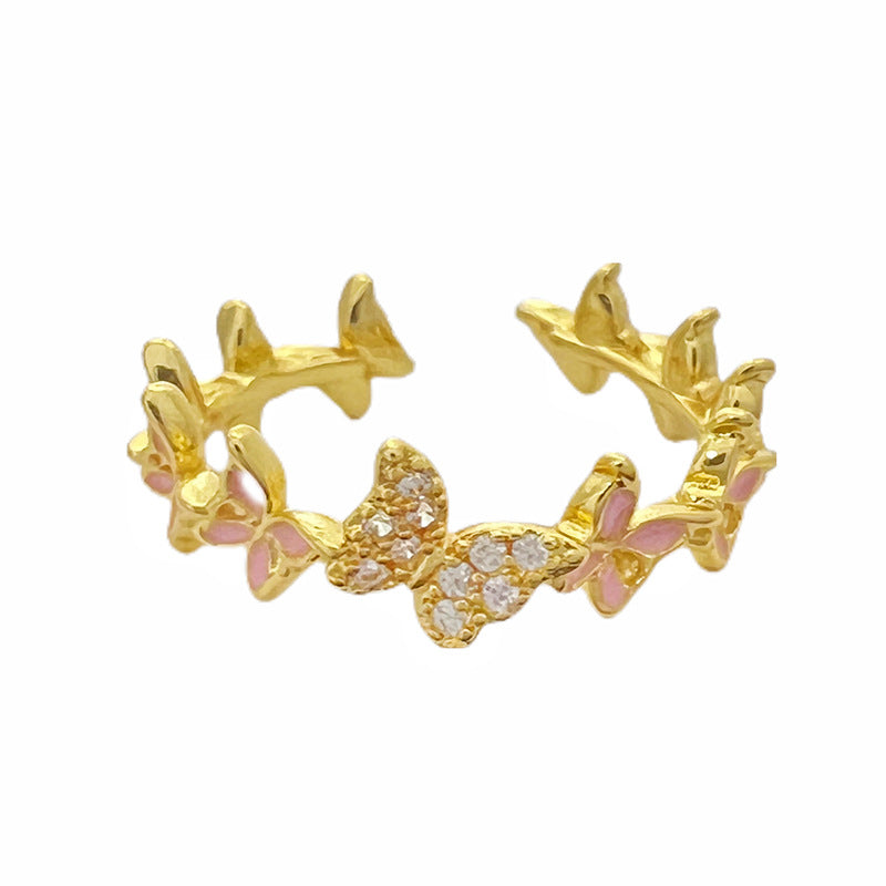 Golden Antique Style Series Cold High Sense French Simplicity Rings
