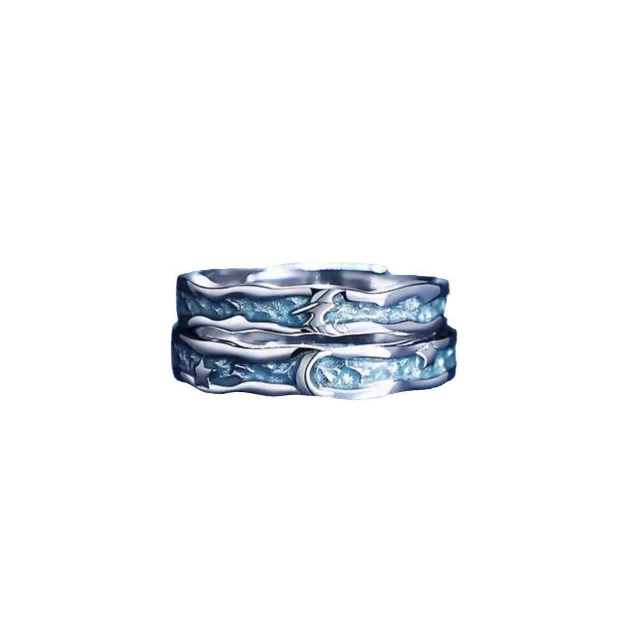Women's & Men's Moon Couple One Pair Special Interest Light Luxury Rings