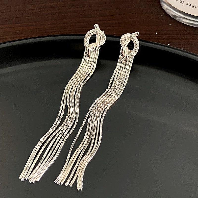 Fashion Zirconia Micro Inlaid Zircon Long Earrings