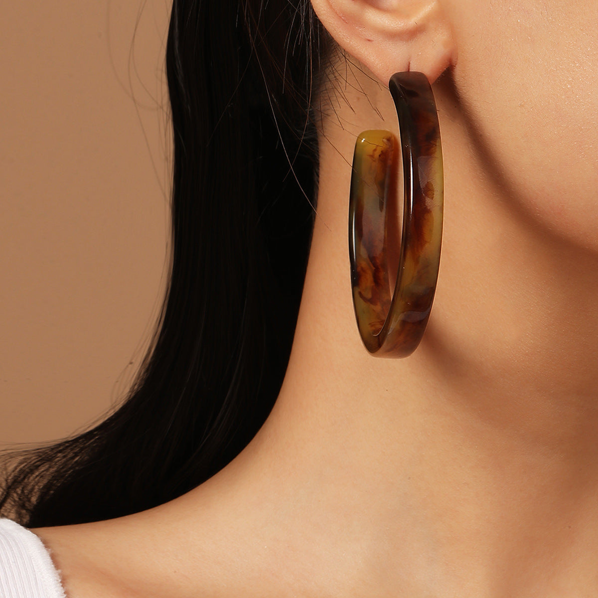 Type Resin Retro Simple Temperament Acetate Earrings