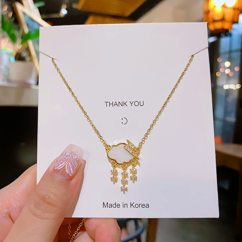 Light Luxury Design Lightning Cloud Raindrop Necklaces