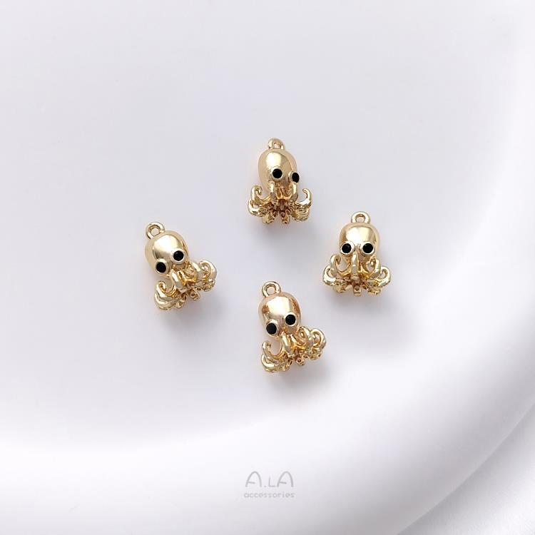 Color Retaining Bag Gold Marine Life Conch Scallop Starfish Pendants