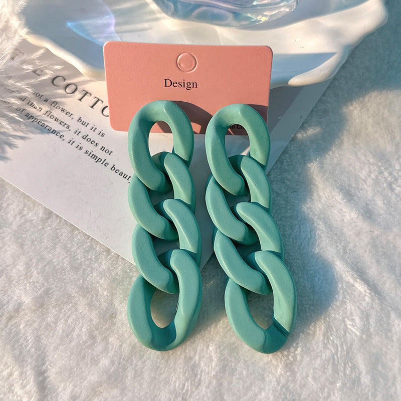 Fashion Design Candy Color Chain Female Dopamine Rings