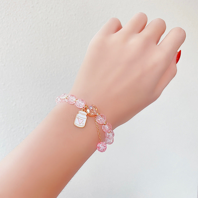 Hand Beading Glass Cute Princess Cartoon Bracelets