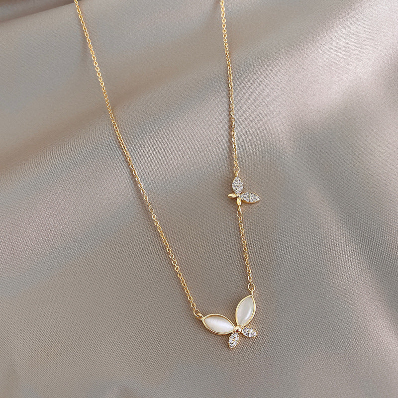Women's Butterfly Bead Love Plane Rose Letter Square Necklaces