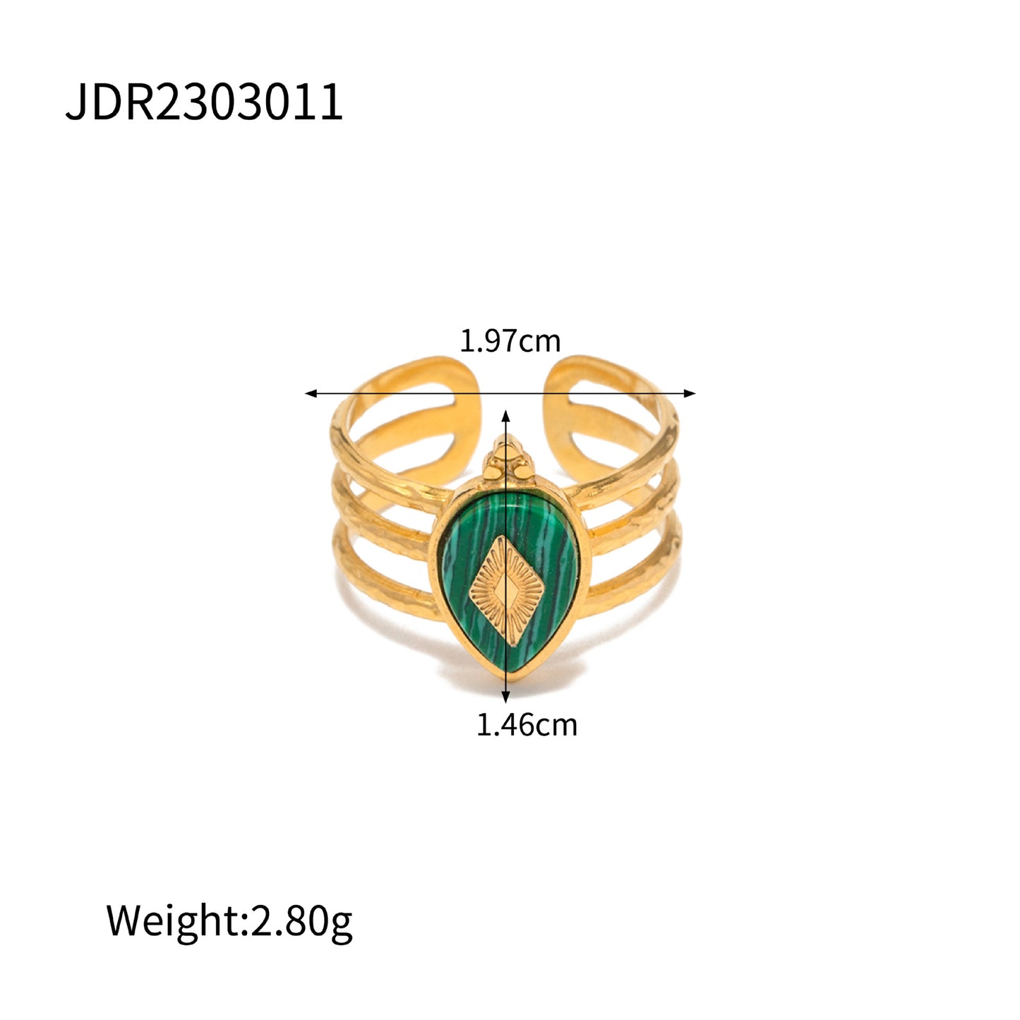 Natural Stone Blue Ite Malachite Creative Rings