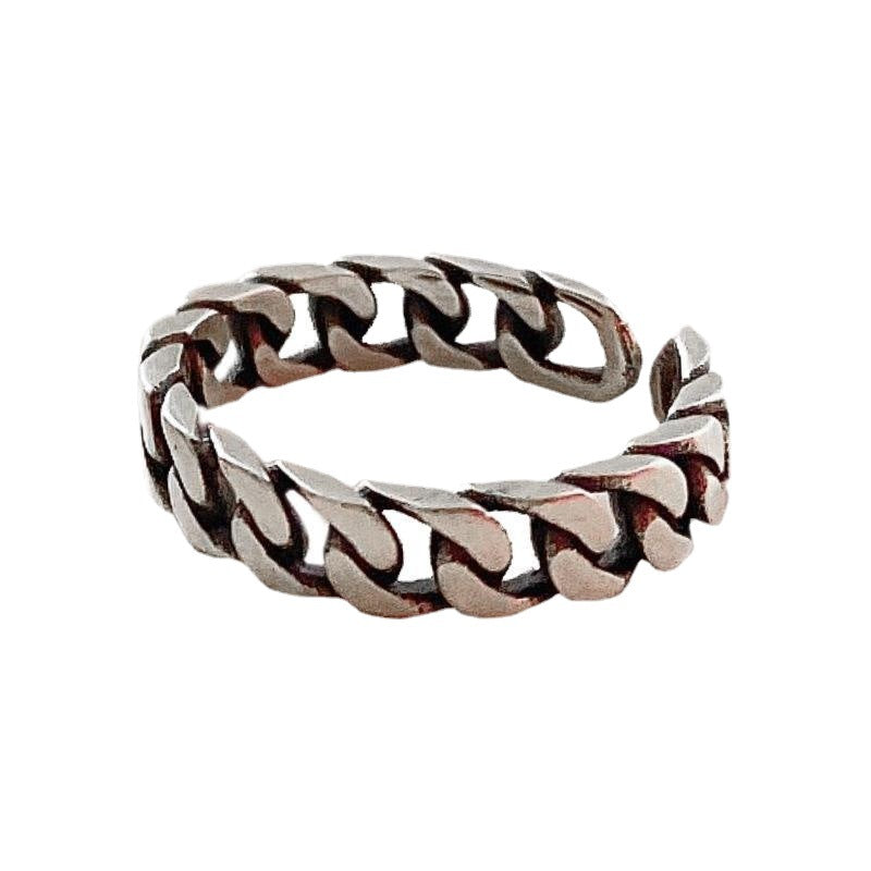 Women's Retro Simple Chain Bends Hitches Geometric Open Rings