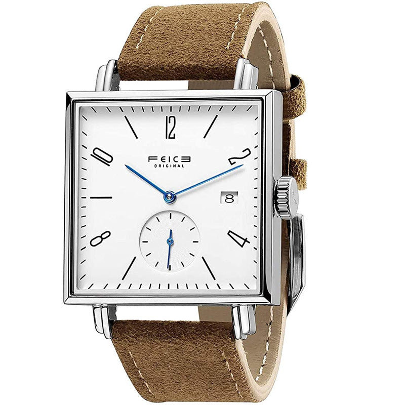 Men's Square Watch Automatic Leisure Simple Hollow Mechanical Watches
