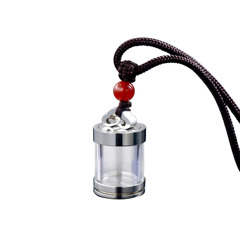 Steel Hollow Open Cinnabar Crystal Niche Pendants