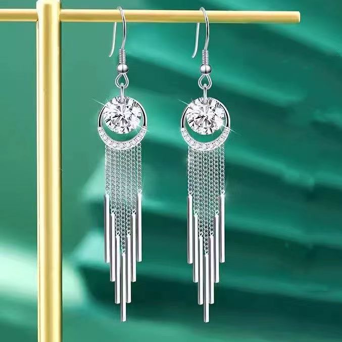 Women's High-grade Tassel Light Luxury Long Rings