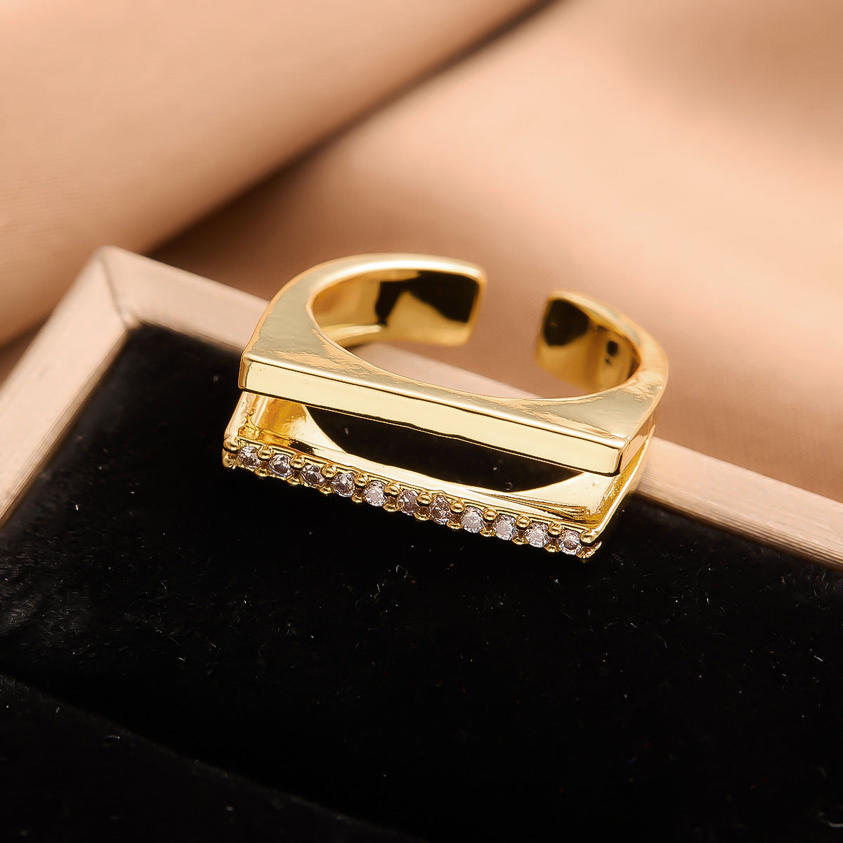 Real Gold Plated Copper Female Niche Rings