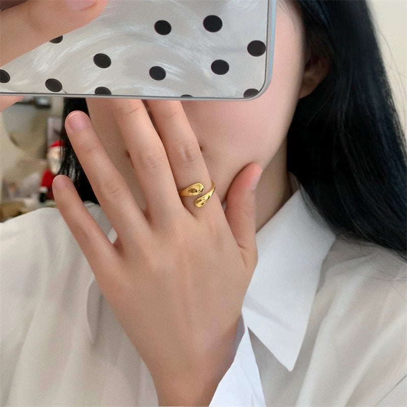 Design Drop Shape Personality Cold Style Titanium Rings