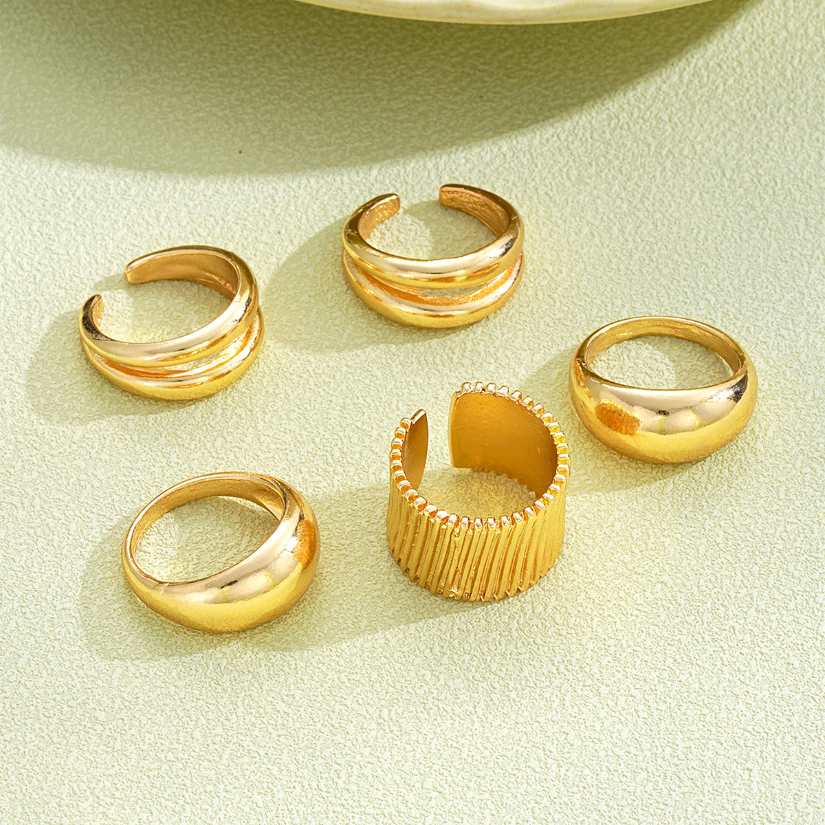Cold Style Geometric Circle Alloy Suit Set Rings