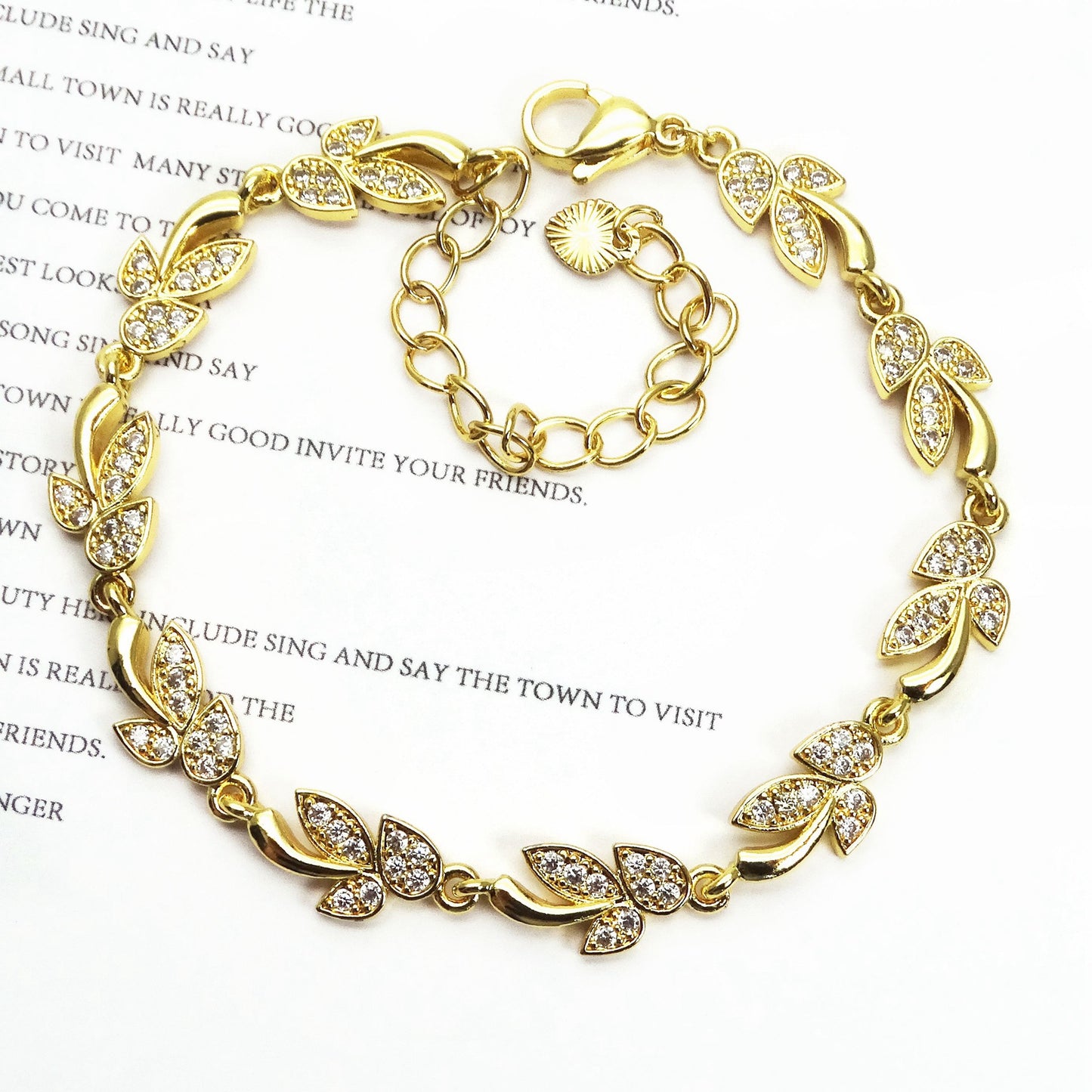 Zircon Heart-shaped Flower Adjustable Fashion Sweet Bracelets