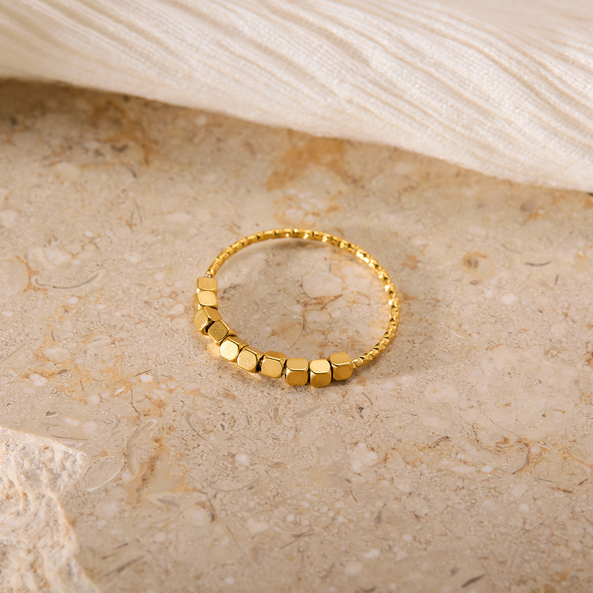 Flower Small Sugar Hexagonal Square Exquisite Titanium Steel Rings