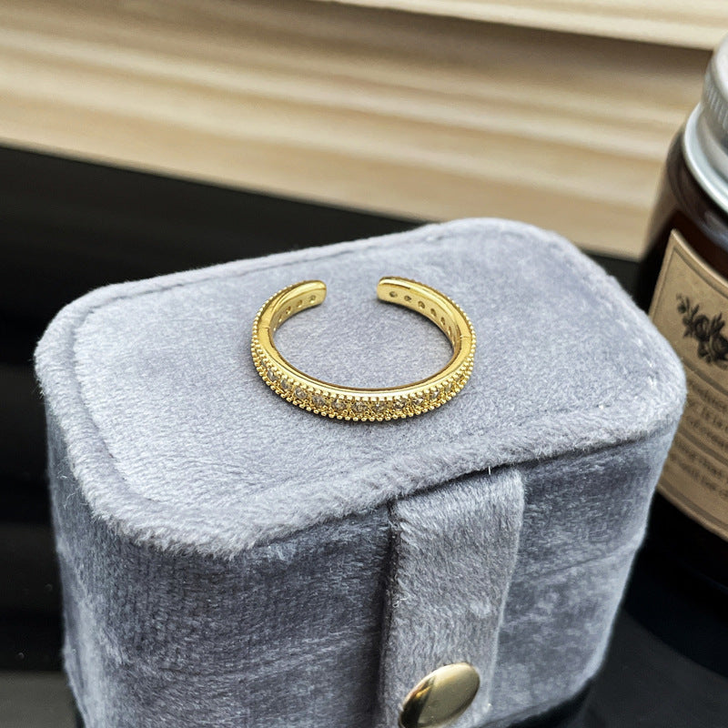 Small French Style Temperament Line Open Female Cold Sweet Rings