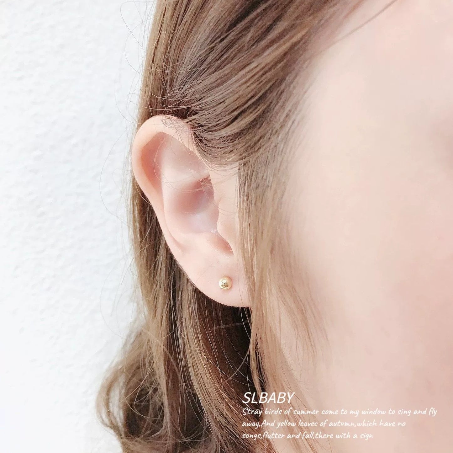 Piercing Master Zircon Sier Needle Gold Earrings