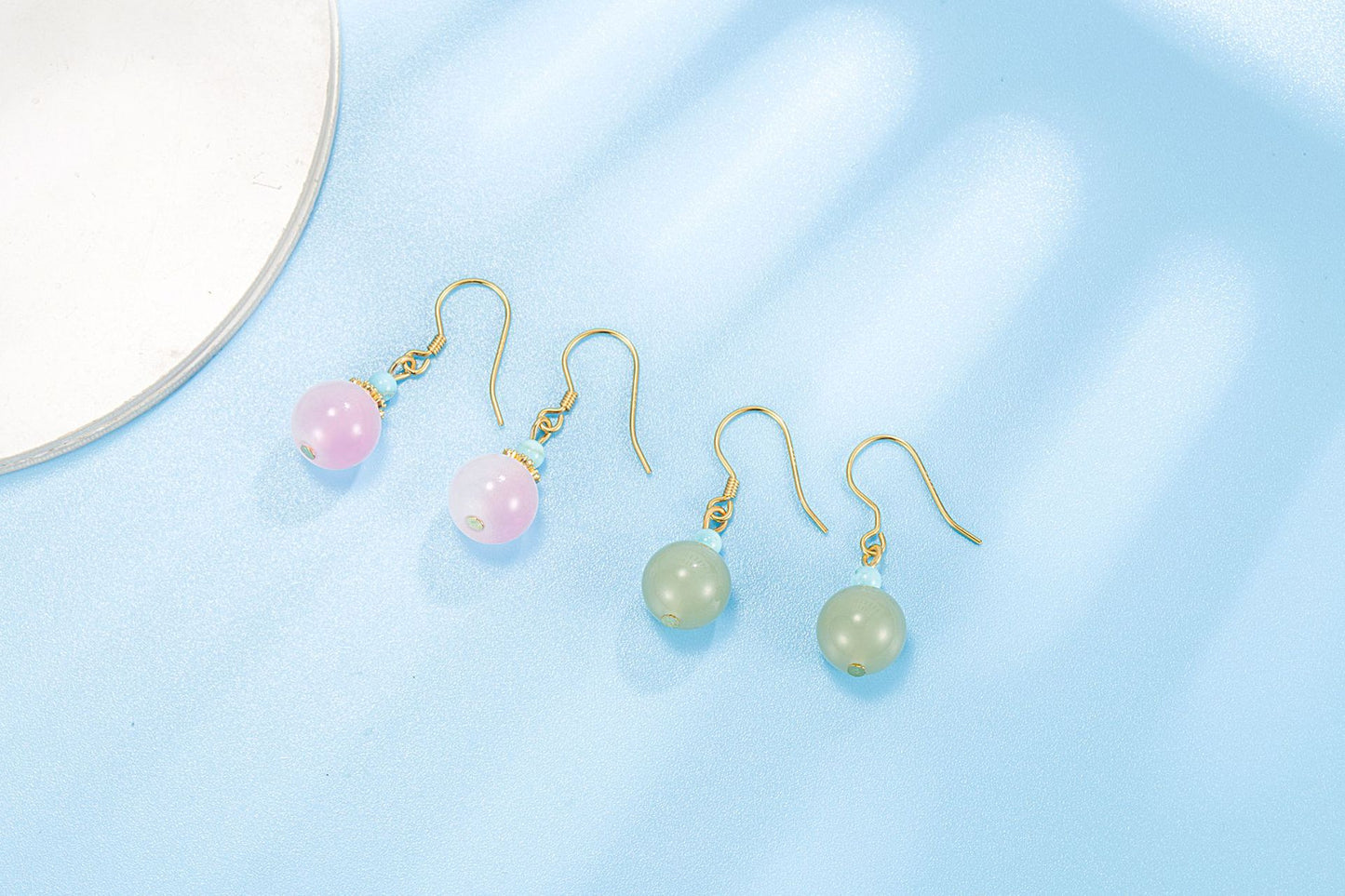 Cheongsam Peach Flower Red Agate Pink Earrings