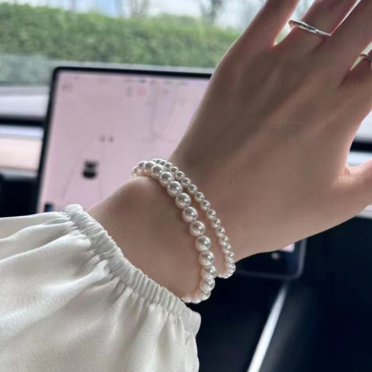 Twin Pearl Light Luxury Minority Exquisite Elastic Bracelets