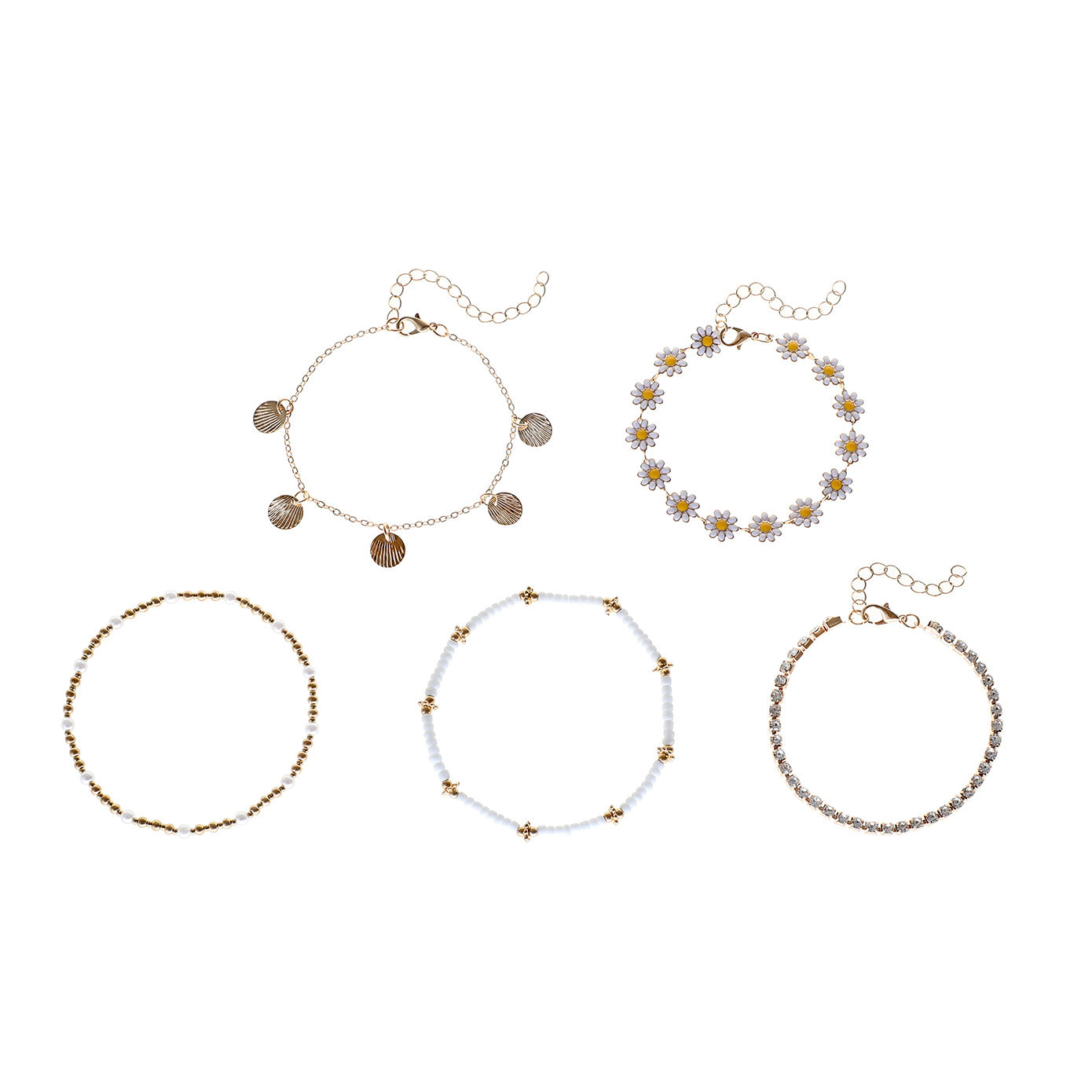 Vacation Bohemian Style Sunflower Small Golden Bracelets